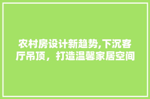 农村房设计新趋势,下沉客厅吊顶，打造温馨家居空间