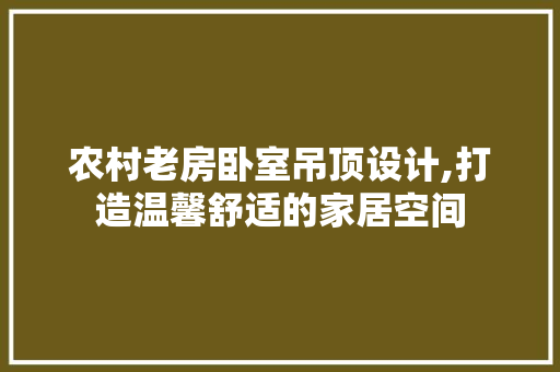 农村老房卧室吊顶设计,打造温馨舒适的家居空间