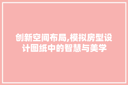 创新空间布局,模拟房型设计图纸中的智慧与美学