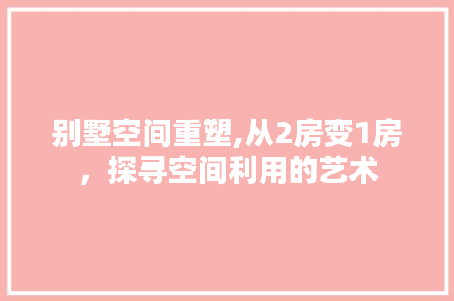 别墅空间重塑,从2房变1房，探寻空间利用的艺术