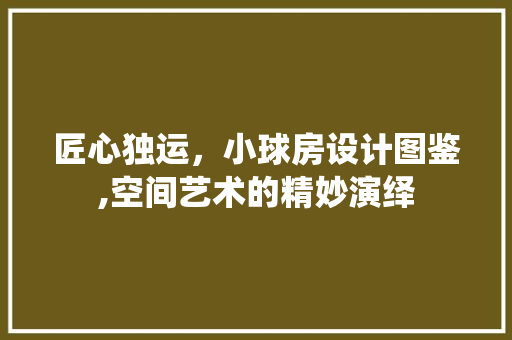 匠心独运，小球房设计图鉴,空间艺术的精妙演绎