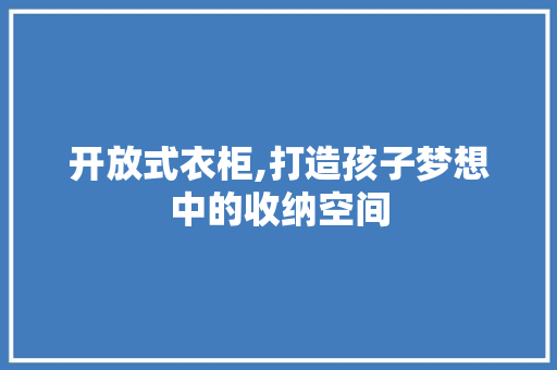 开放式衣柜,打造孩子梦想中的收纳空间