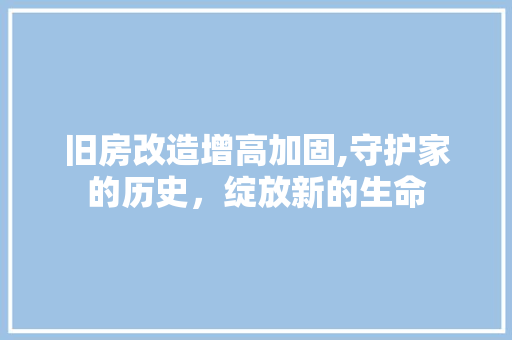 旧房改造增高加固,守护家的历史，绽放新的生命