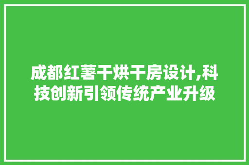 成都红薯干烘干房设计,科技创新引领传统产业升级
