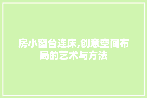 房小窗台连床,创意空间布局的艺术与方法