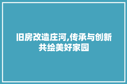 旧房改造庄河,传承与创新共绘美好家园