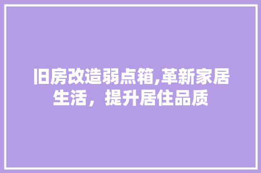 旧房改造弱点箱,革新家居生活，提升居住品质