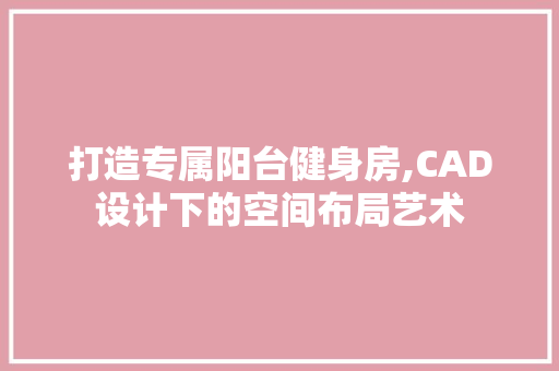 打造专属阳台健身房,CAD设计下的空间布局艺术