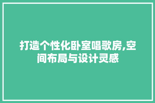 打造个性化卧室唱歌房,空间布局与设计灵感