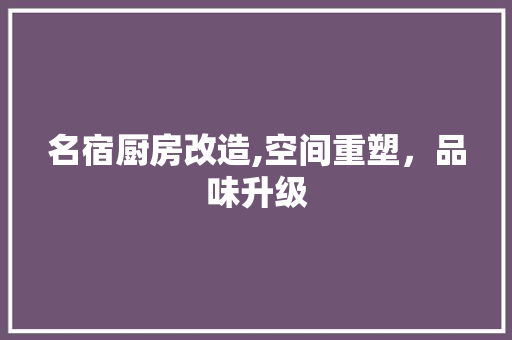 名宿厨房改造,空间重塑，品味升级