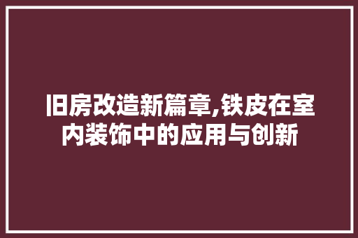 旧房改造新篇章,铁皮在室内装饰中的应用与创新