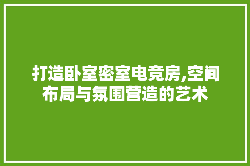 打造卧室密室电竞房,空间布局与氛围营造的艺术