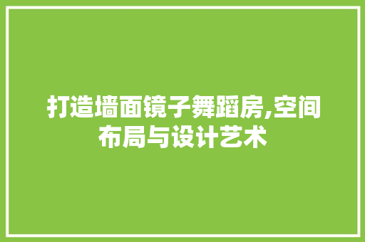 打造墙面镜子舞蹈房,空间布局与设计艺术