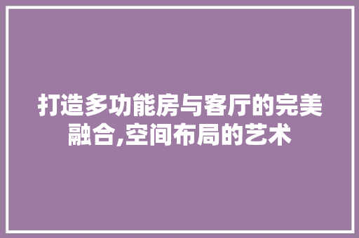 打造多功能房与客厅的完美融合,空间布局的艺术
