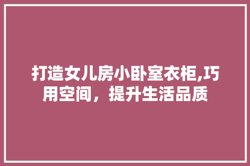 打造女儿房小卧室衣柜,巧用空间，提升生活品质