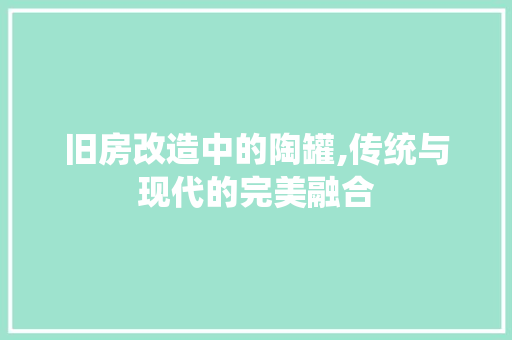 旧房改造中的陶罐,传统与现代的完美融合