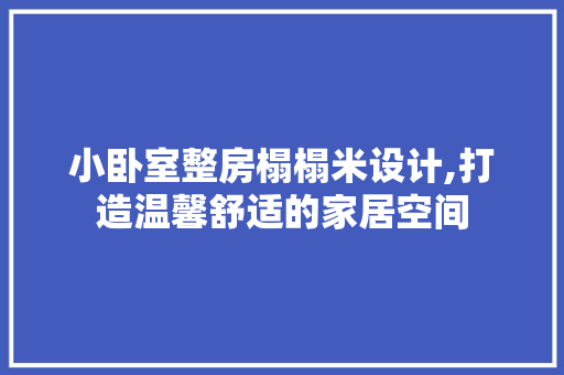 小卧室整房榻榻米设计,打造温馨舒适的家居空间