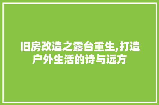 旧房改造之露台重生,打造户外生活的诗与远方