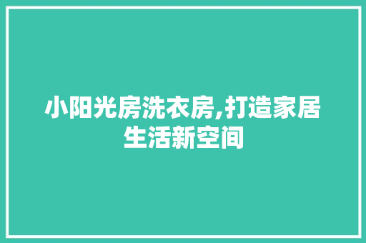 小阳光房洗衣房,打造家居生活新空间