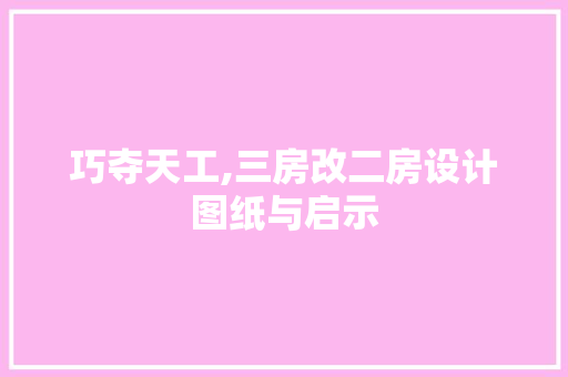 巧夺天工,三房改二房设计图纸与启示