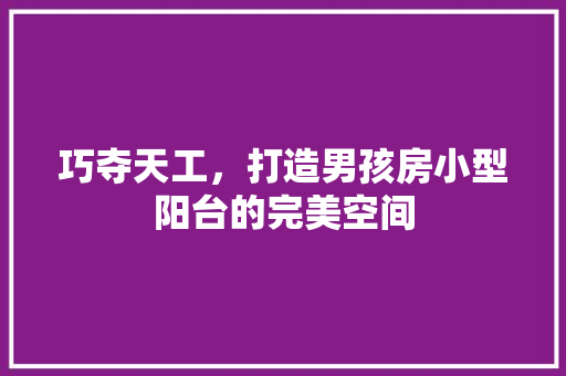 巧夺天工，打造男孩房小型阳台的完美空间