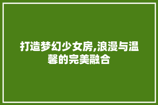 打造梦幻少女房,浪漫与温馨的完美融合