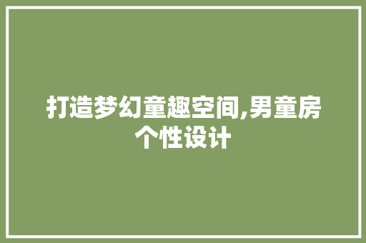 打造梦幻童趣空间,男童房个性设计