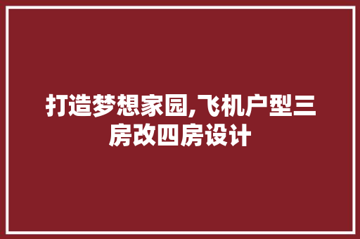 打造梦想家园,飞机户型三房改四房设计