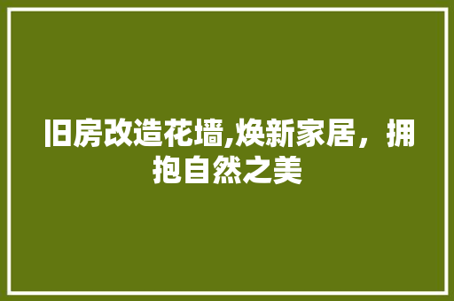 旧房改造花墙,焕新家居，拥抱自然之美