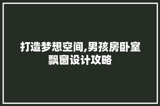 打造梦想空间,男孩房卧室飘窗设计攻略