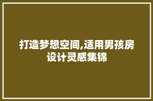 打造梦想空间,适用男孩房设计灵感集锦