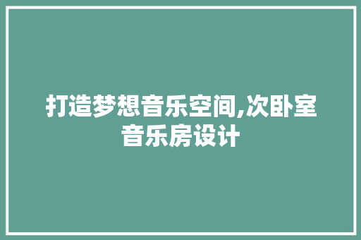 打造梦想音乐空间,次卧室音乐房设计