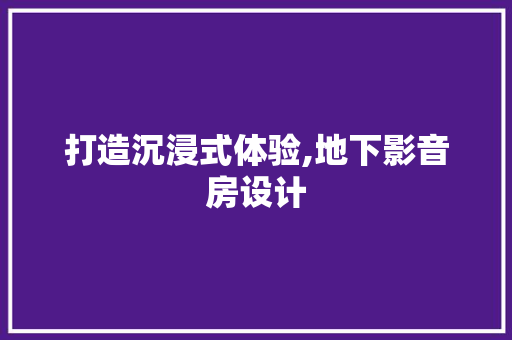 打造沉浸式体验,地下影音房设计