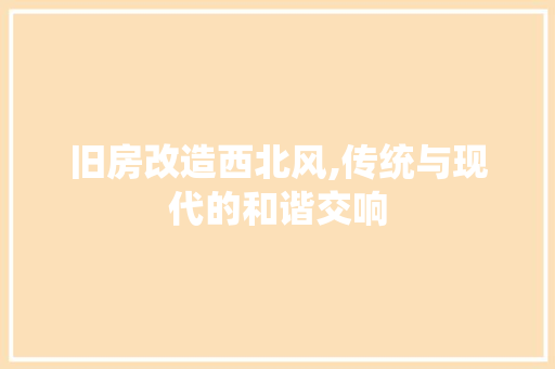 旧房改造西北风,传统与现代的和谐交响