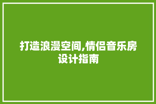 打造浪漫空间,情侣音乐房设计指南
