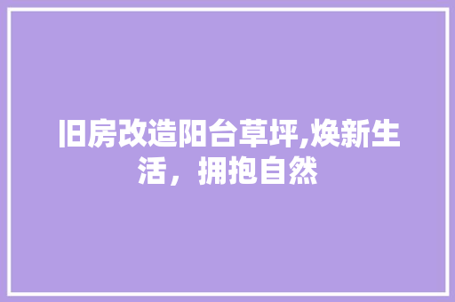 旧房改造阳台草坪,焕新生活，拥抱自然