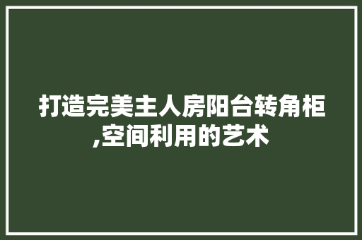 打造完美主人房阳台转角柜,空间利用的艺术