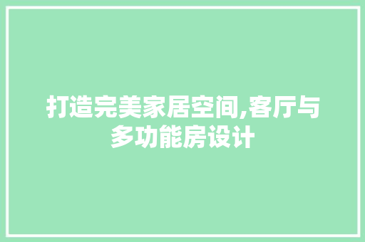 打造完美家居空间,客厅与多功能房设计