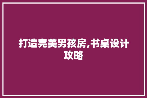 打造完美男孩房,书桌设计攻略
