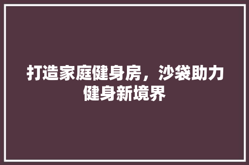 打造家庭健身房，沙袋助力健身新境界