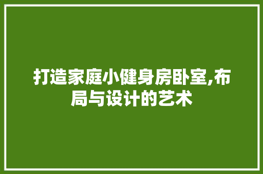 打造家庭小健身房卧室,布局与设计的艺术
