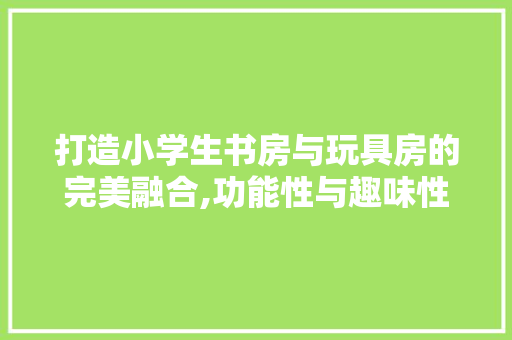 打造小学生书房与玩具房的完美融合,功能性与趣味性的完美结合