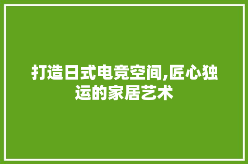 打造日式电竞空间,匠心独运的家居艺术