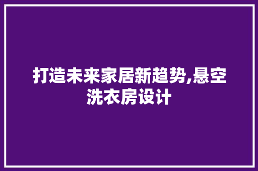 打造未来家居新趋势,悬空洗衣房设计