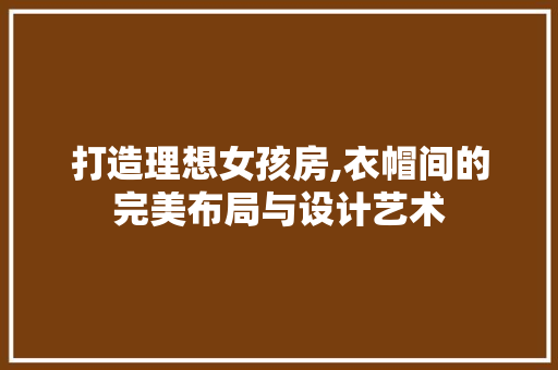 打造理想女孩房,衣帽间的完美布局与设计艺术