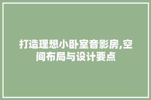 打造理想小卧室音影房,空间布局与设计要点