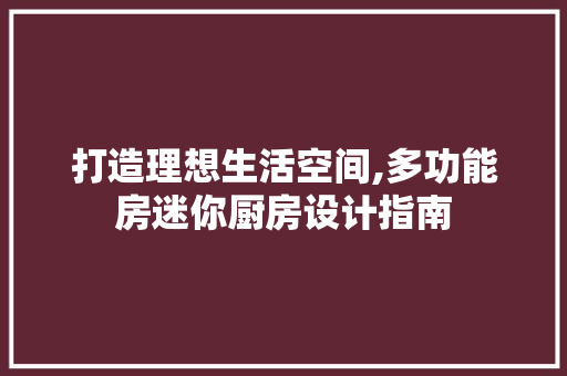 打造理想生活空间,多功能房迷你厨房设计指南