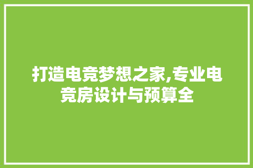 打造电竞梦想之家,专业电竞房设计与预算全