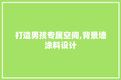 打造男孩专属空间,背景墙涂料设计