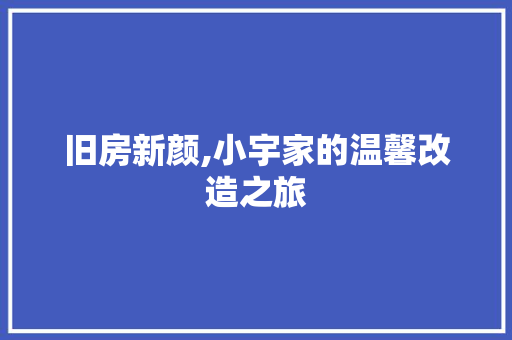 旧房新颜,小宇家的温馨改造之旅